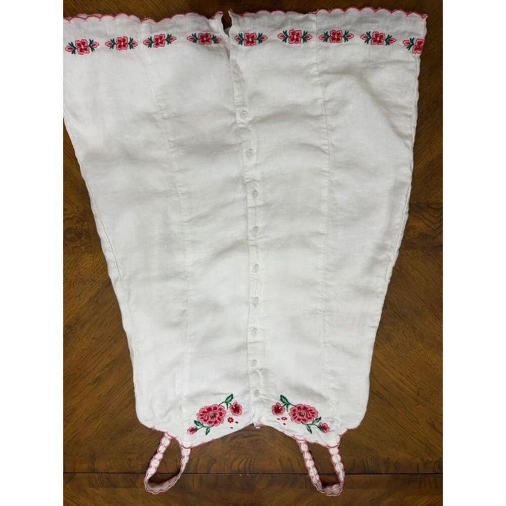 J.Crew Size 8 Embroidered Linen Mini Dress White Floral Cottagecore - Picture 6 of 14